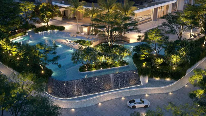 Night aerial view of Sattva City Night aerial view of Sattva City