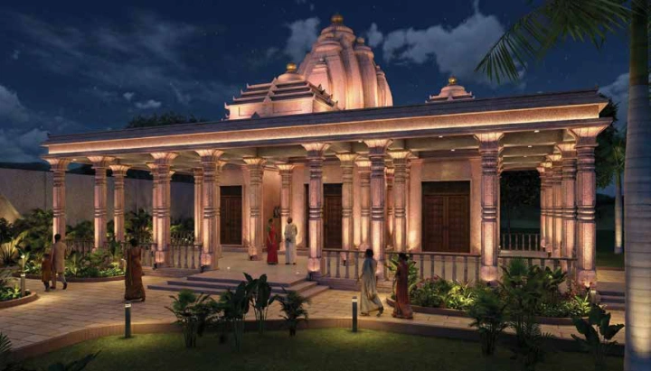 Temple view inside Sattva City Temple view inside Sattva City