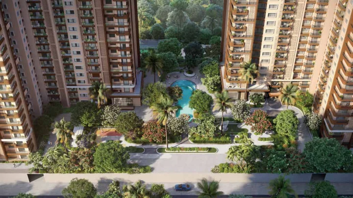 Tower courtyard aerial view